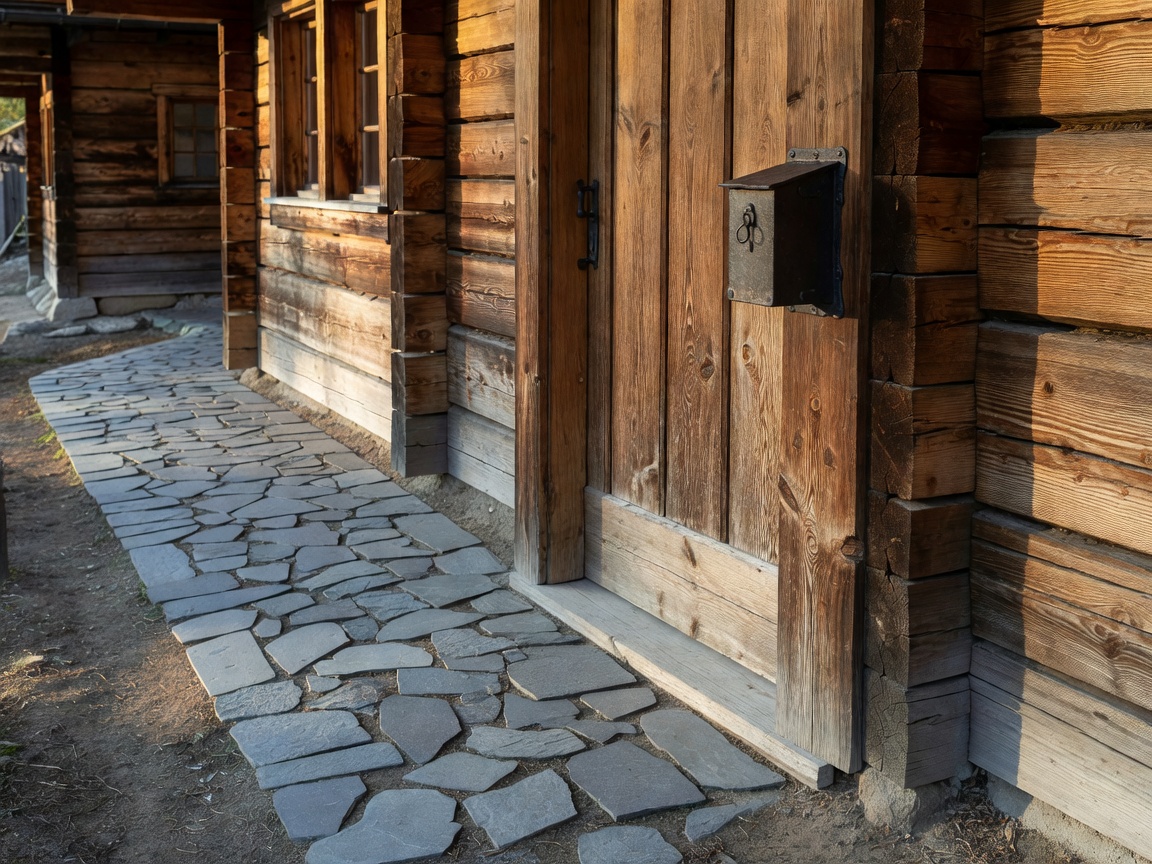 Chalet entrance keybox and clear walkway threshold